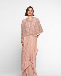 Twamev Women Dusty Pink Satin Elegance Indo Western