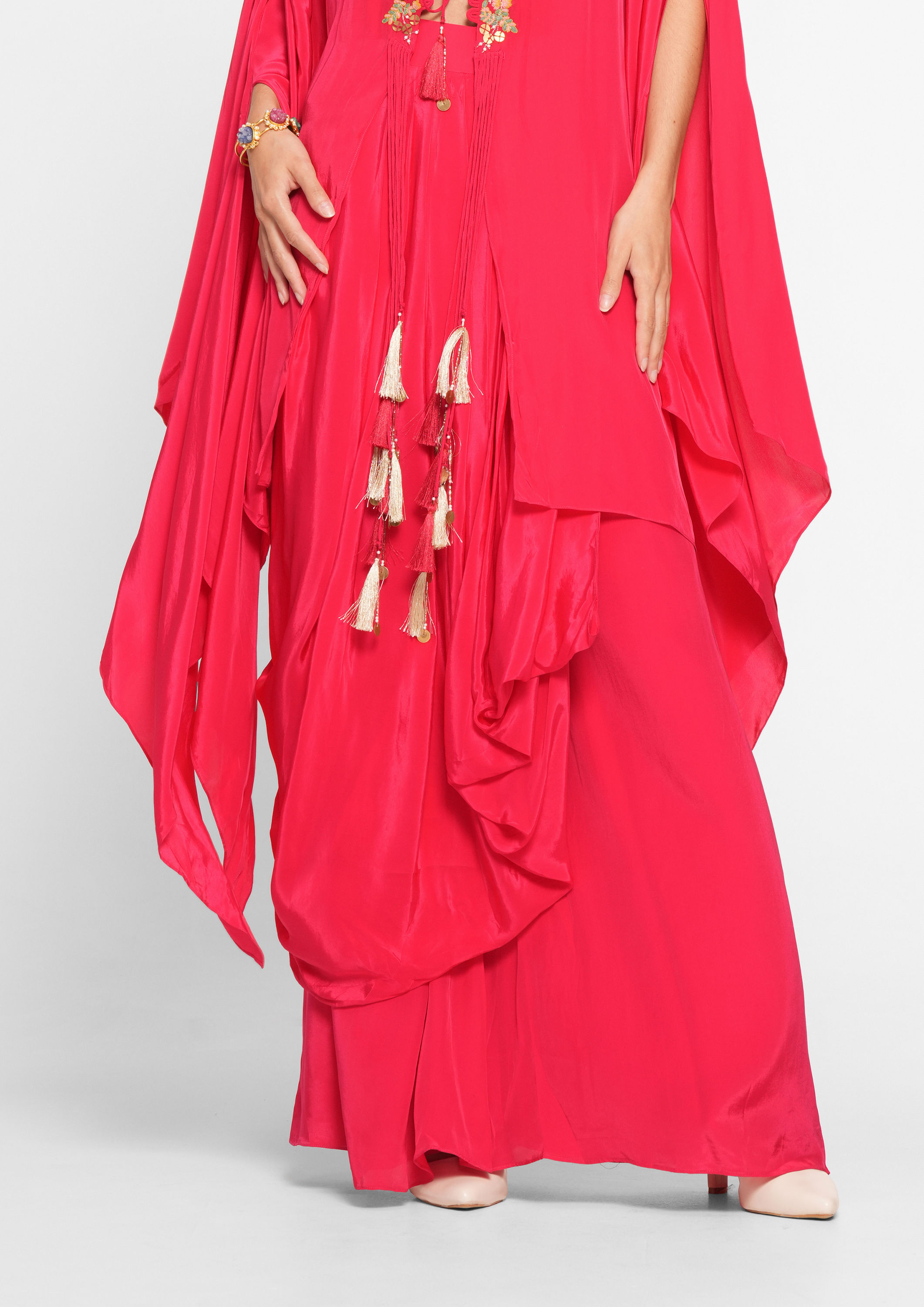 Twamev Women Elegant Rani Satin Indo Western