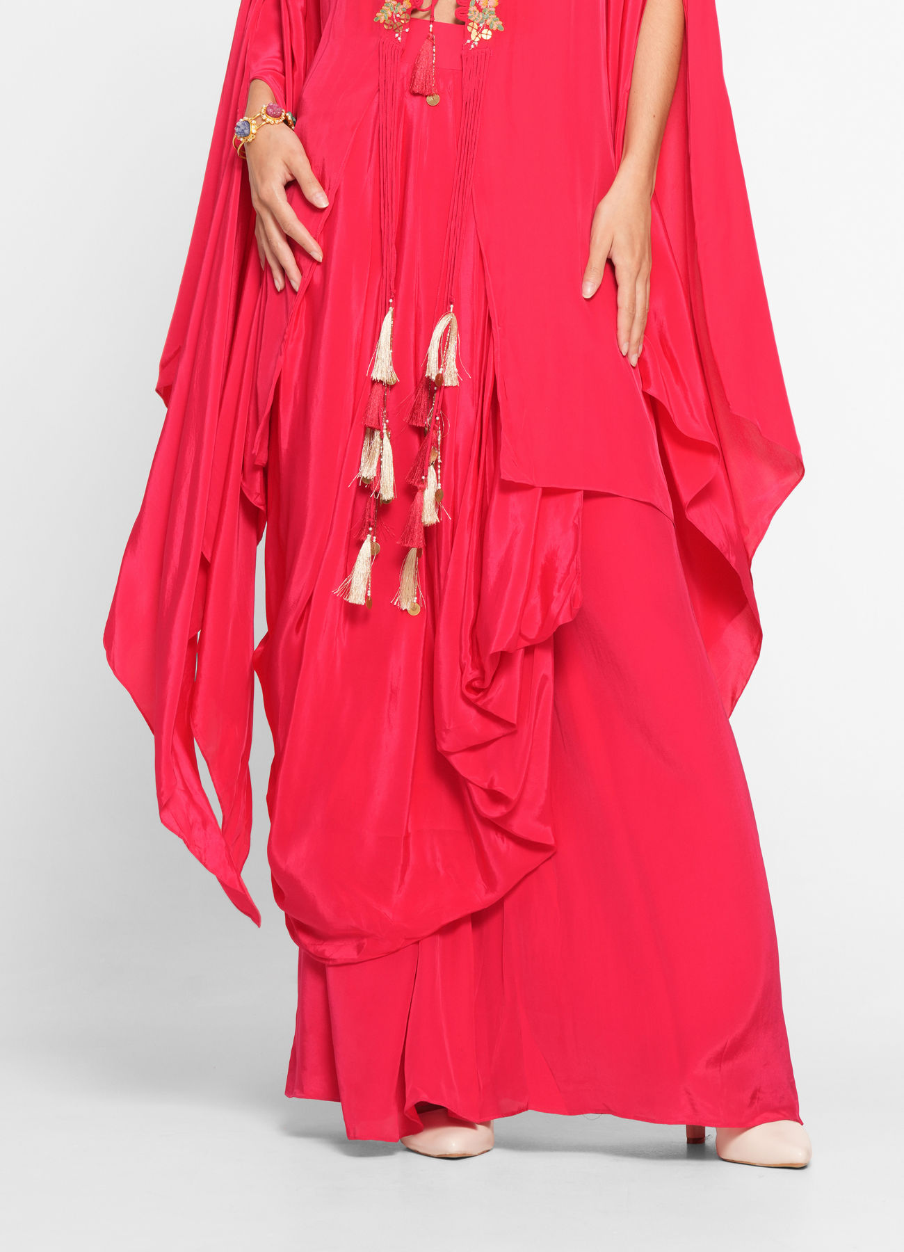 Twamev Women Elegant Rani Satin Indo Western