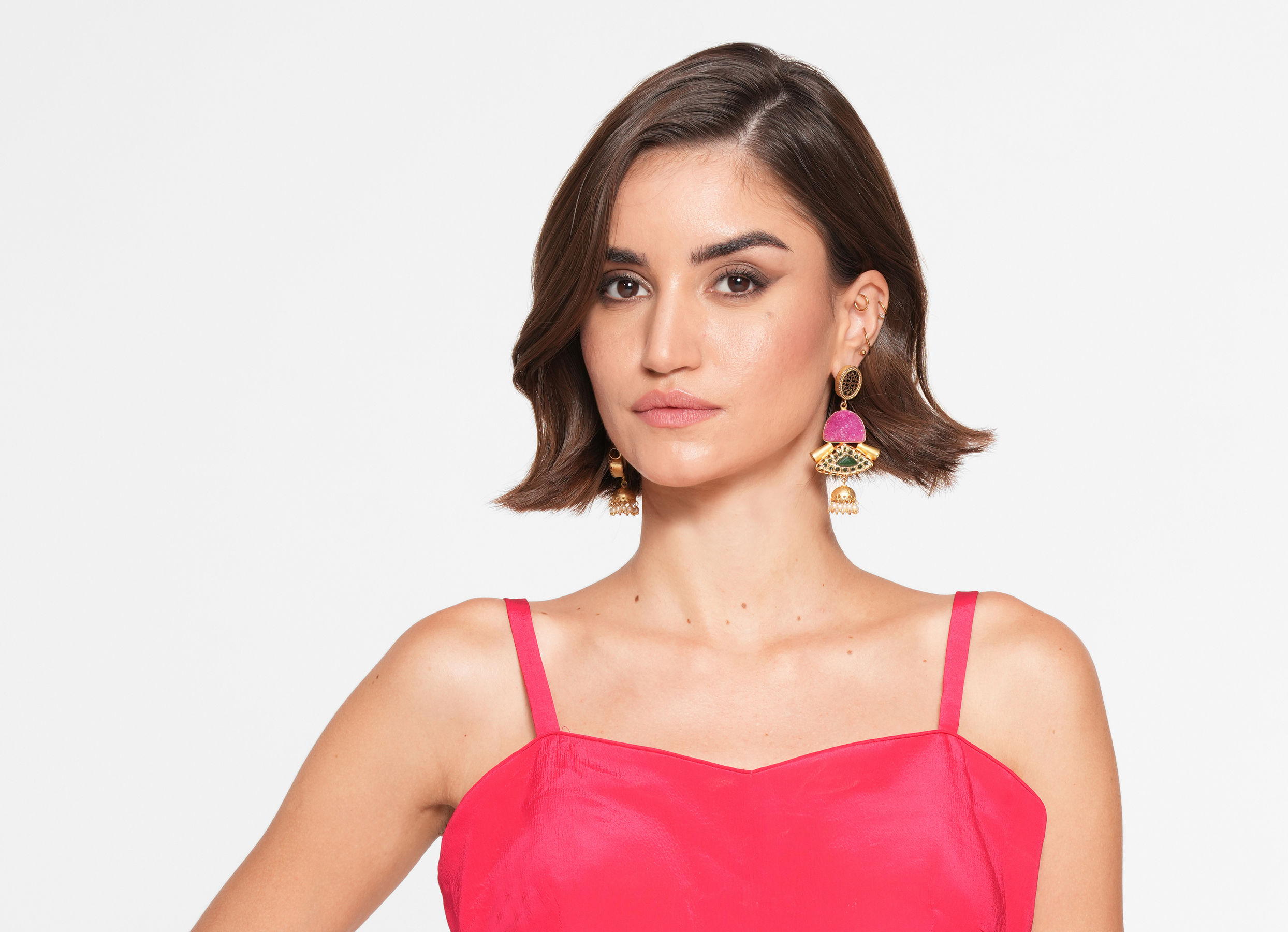 Twamev Women Elegant Rani Satin Indo Western