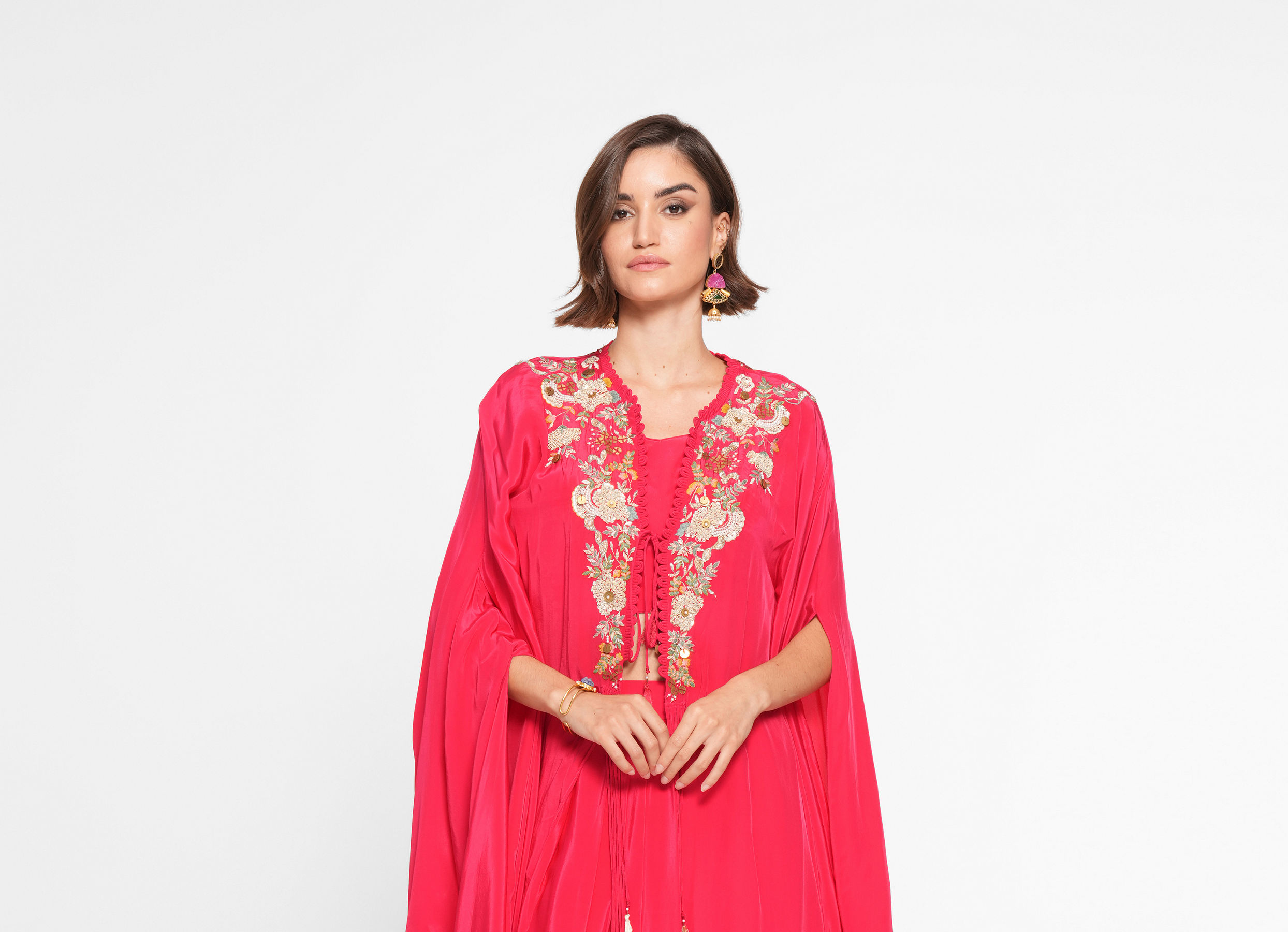 Twamev Women Elegant Rani Satin Indo Western