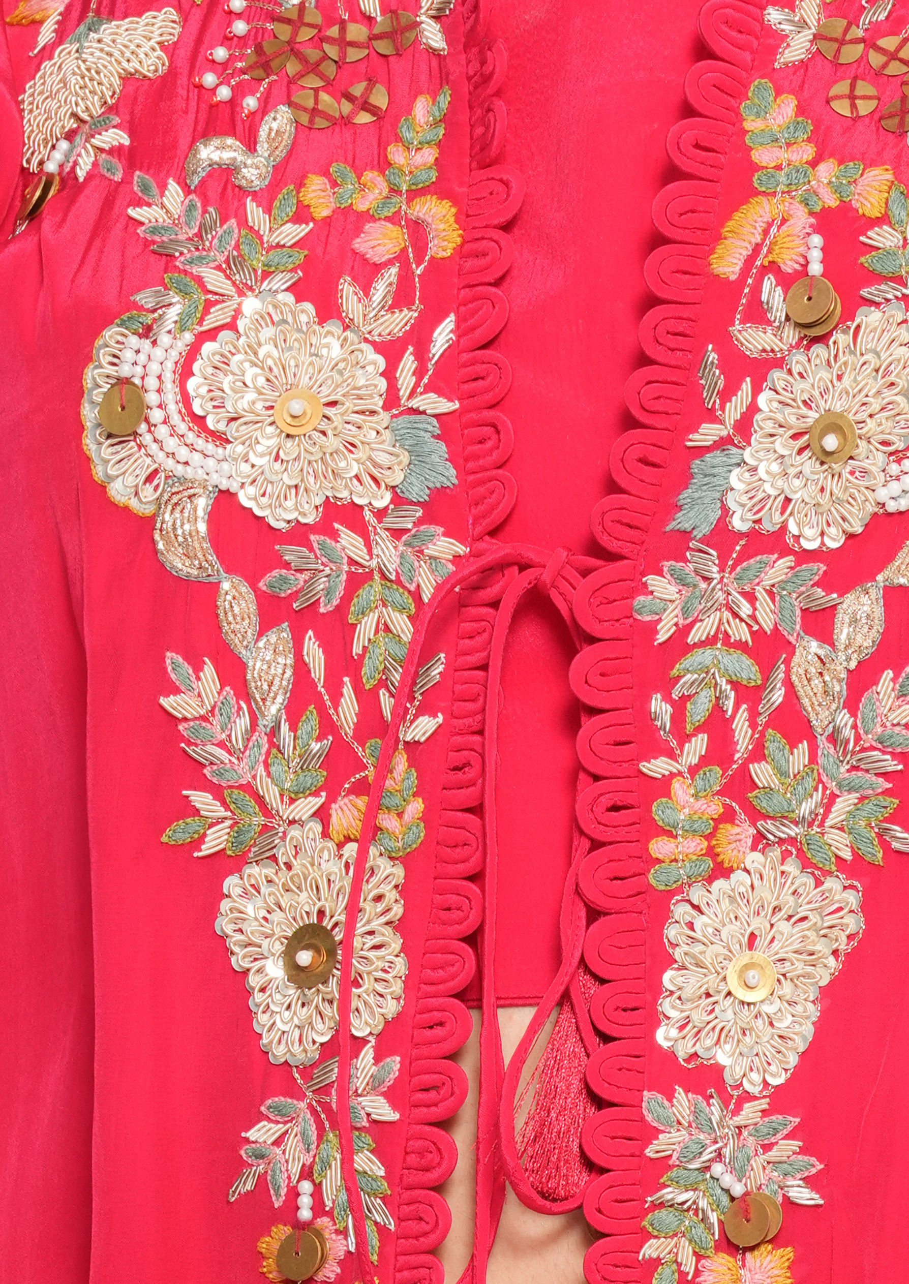 Twamev Women Elegant Rani Satin Indo Western