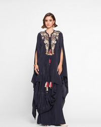 Twamev Women Indigo Blue Elegance Indo Western