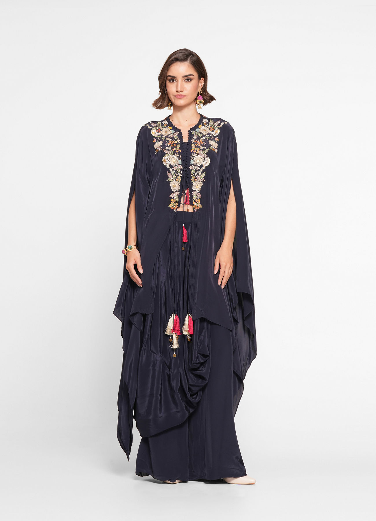 Twamev Women Indigo Blue Elegance Indo Western