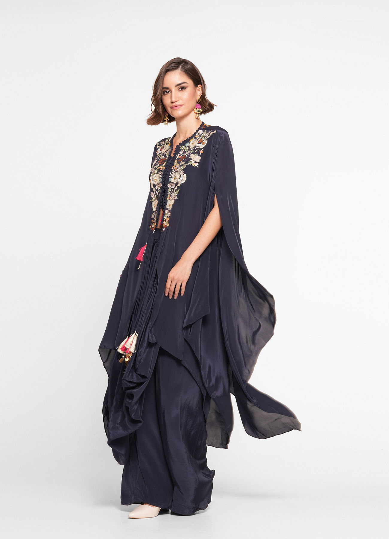 Twamev Women Indigo Blue Elegance Indo Western