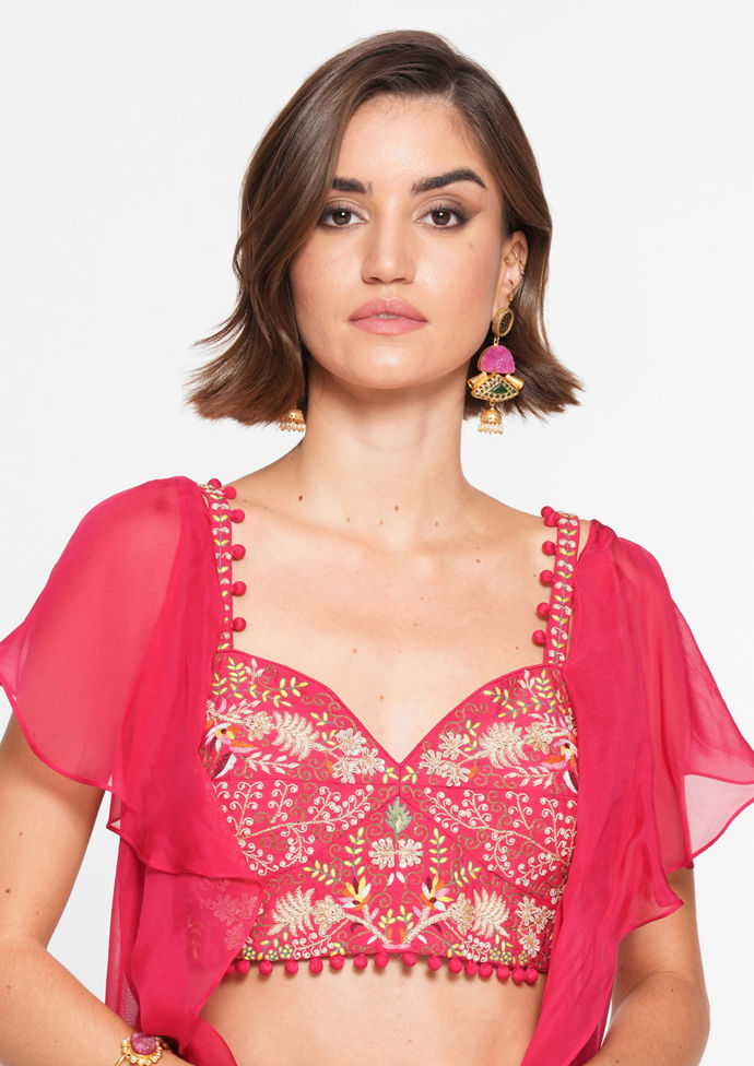 Twamev Women Ravishing Rani Georgette Fiesta Indo Western