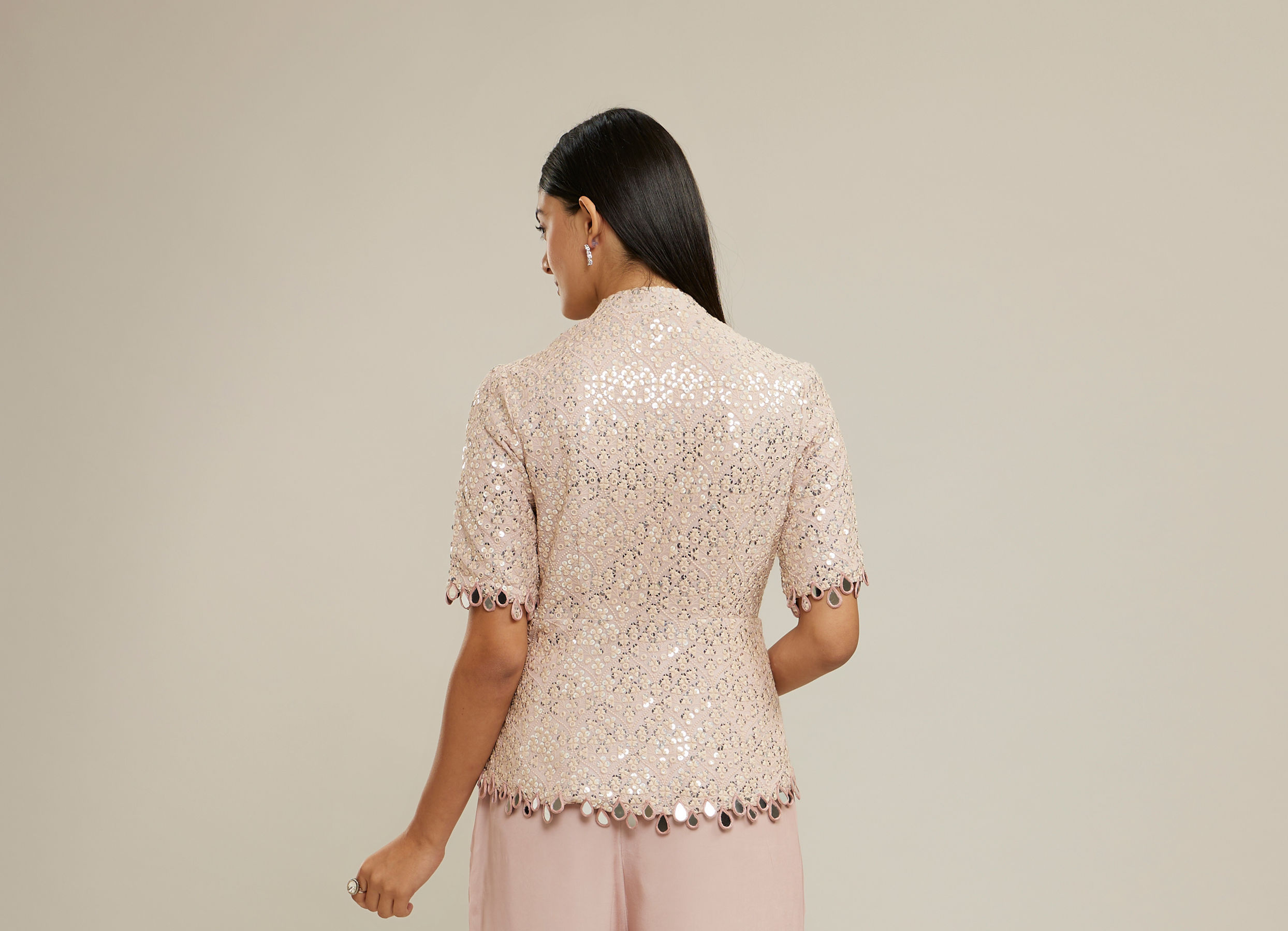 Twamev Women Purple Elegance Georgette Indo Western