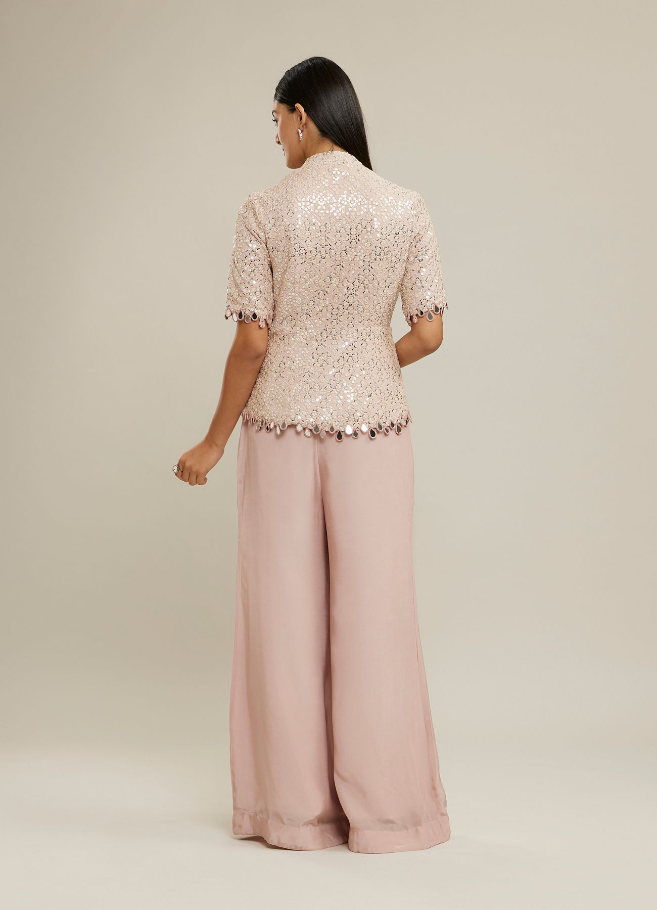 Twamev Women Purple Elegance Georgette Indo Western