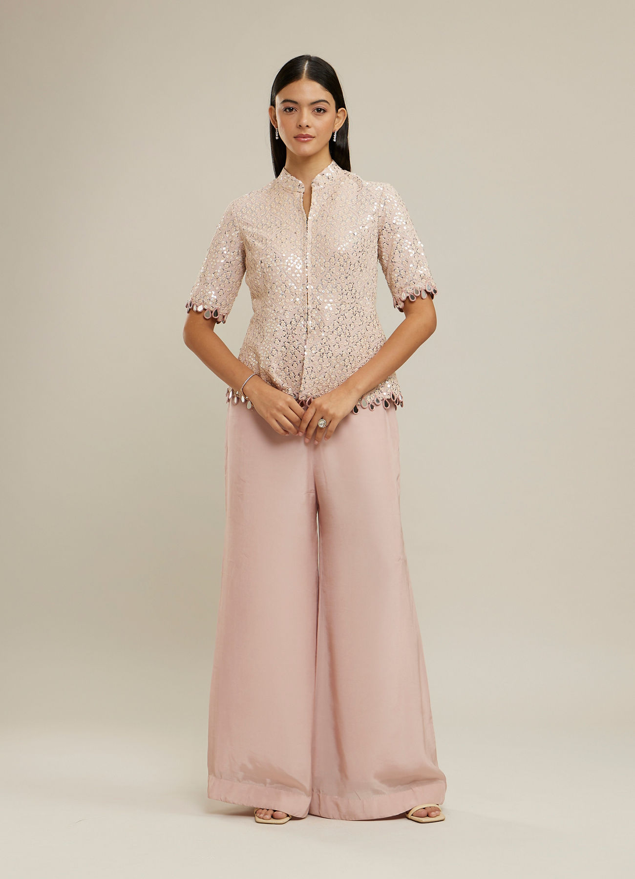 Twamev Women Purple Elegance Georgette Indo Western