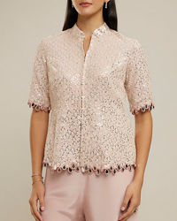 Twamev Women Purple Elegance Georgette Indo Western