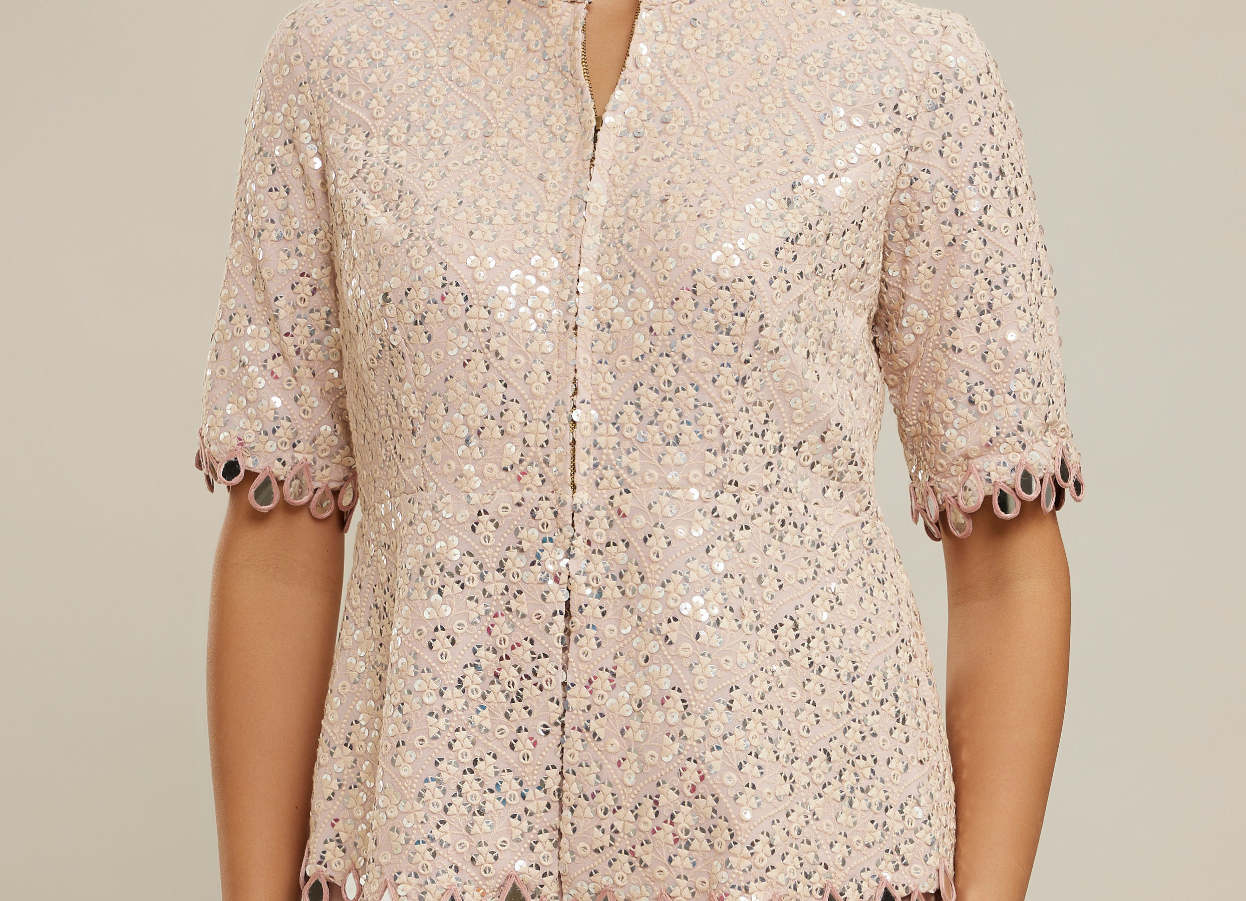 Twamev Women Purple Elegance Georgette Indo Western