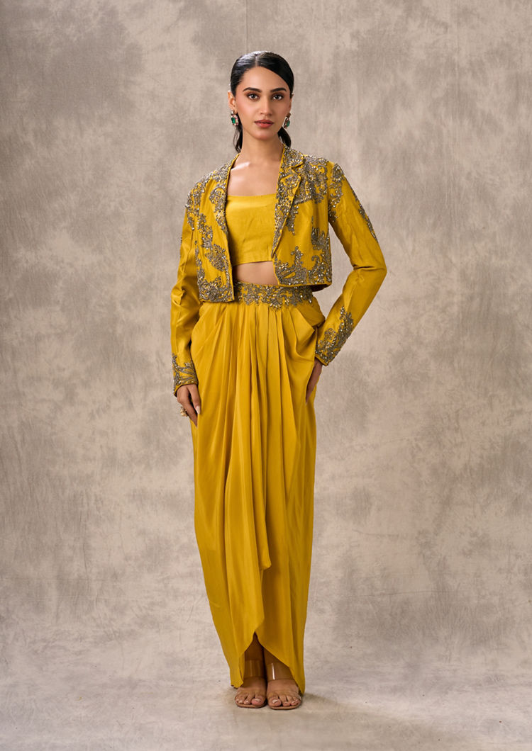Twamev Women Sunlit Yellow Indo Western Ensemble