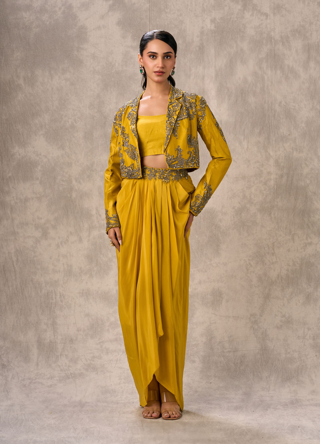 Twamev Women Sunlit Yellow Indo Western Ensemble