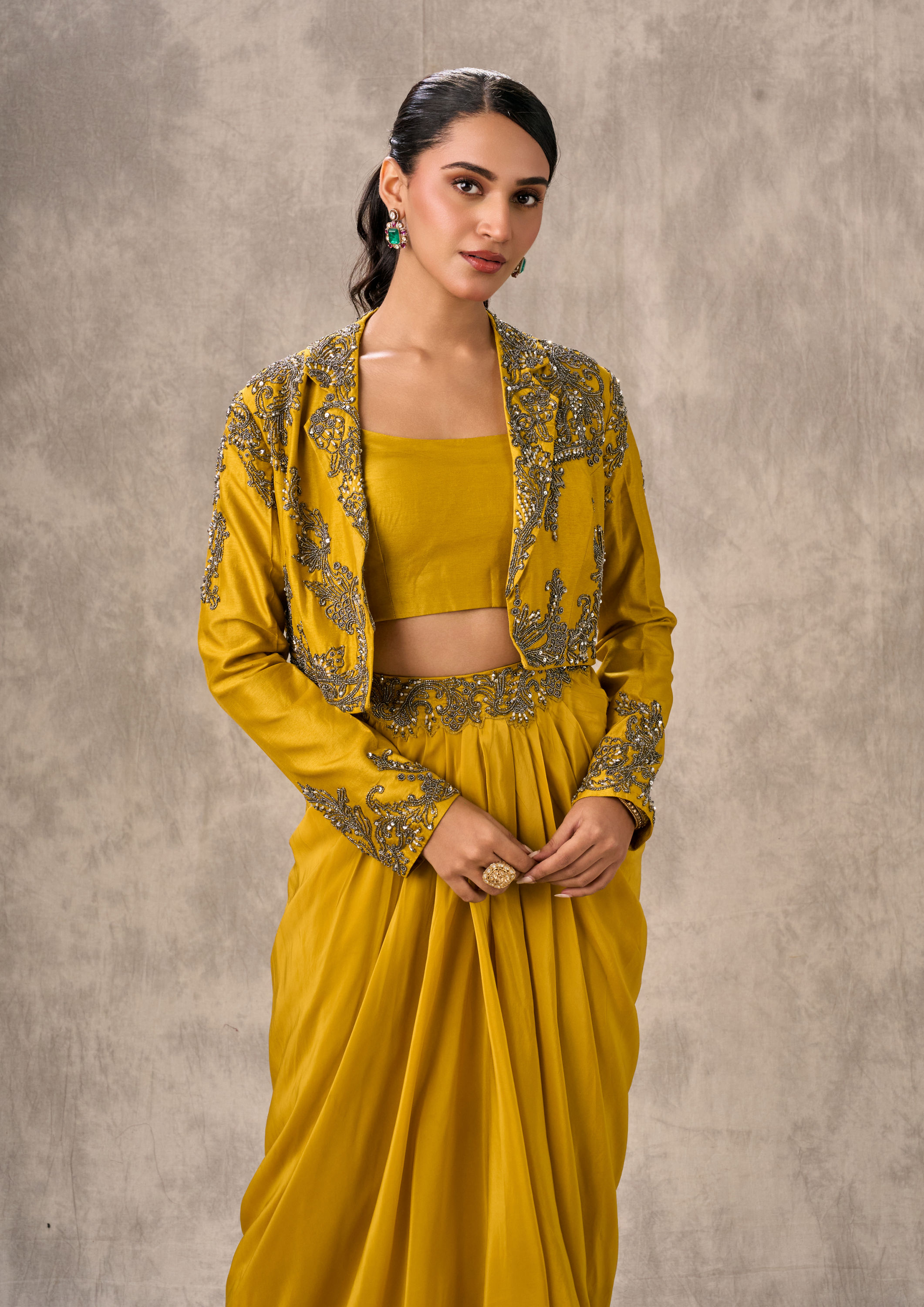 Twamev Women Sunlit Yellow Indo Western Ensemble