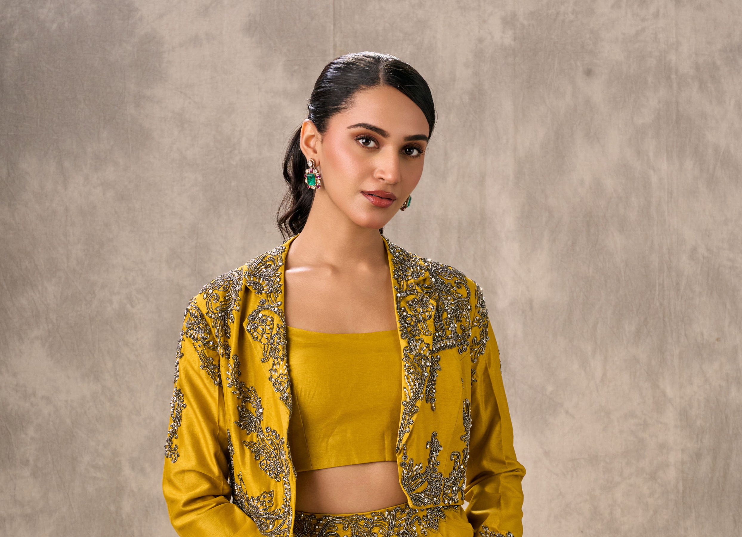 Twamev Women Sunlit Yellow Indo Western Ensemble