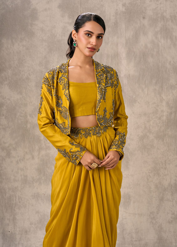 Twamev Women Sunlit Yellow Indo Western Ensemble