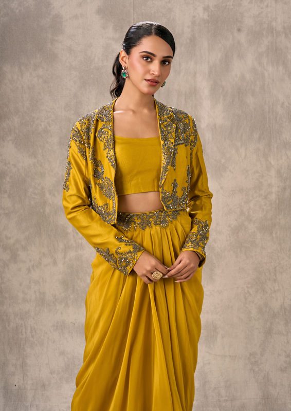 Twamev Women Sunlit Yellow Indo Western Ensemble