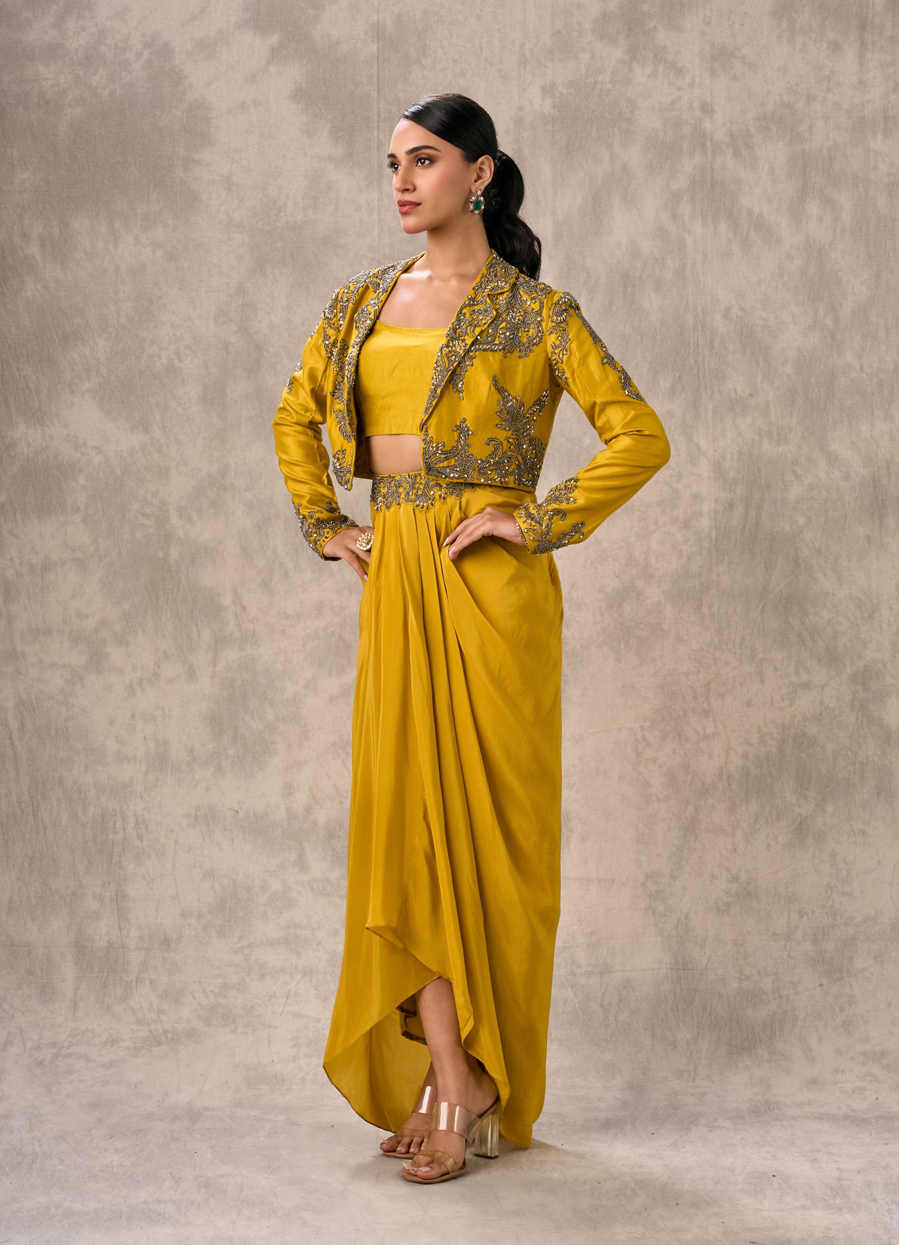 Twamev Women Sunlit Yellow Indo Western Ensemble