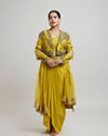 Sunlit Yellow Indo Western Ensemble
