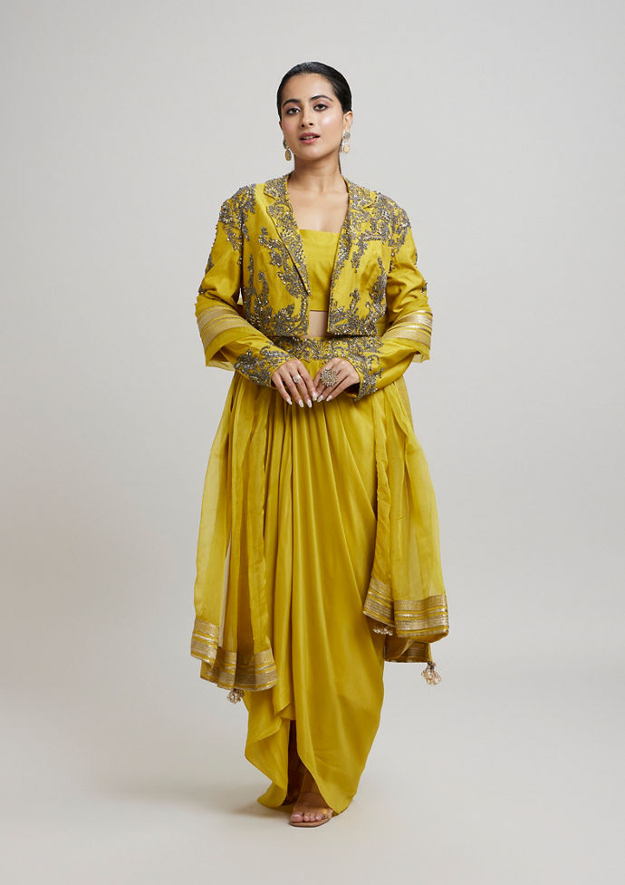 Twamev Women Sunlit Yellow Indo Western Ensemble