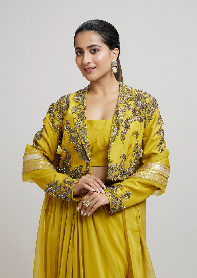Twamev Women Sunlit Yellow Indo Western Ensemble