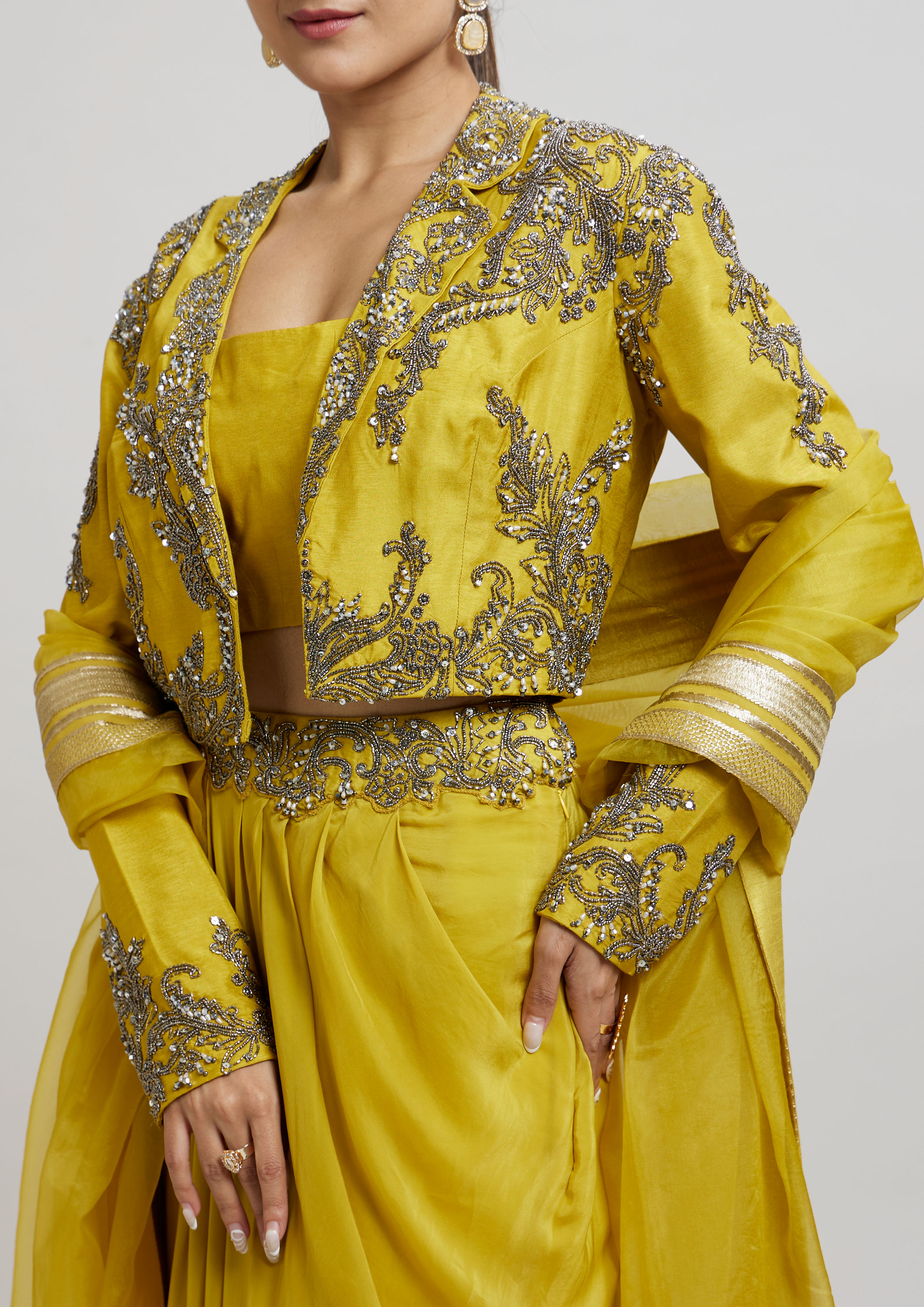 Twamev Women Sunlit Yellow Indo Western Ensemble