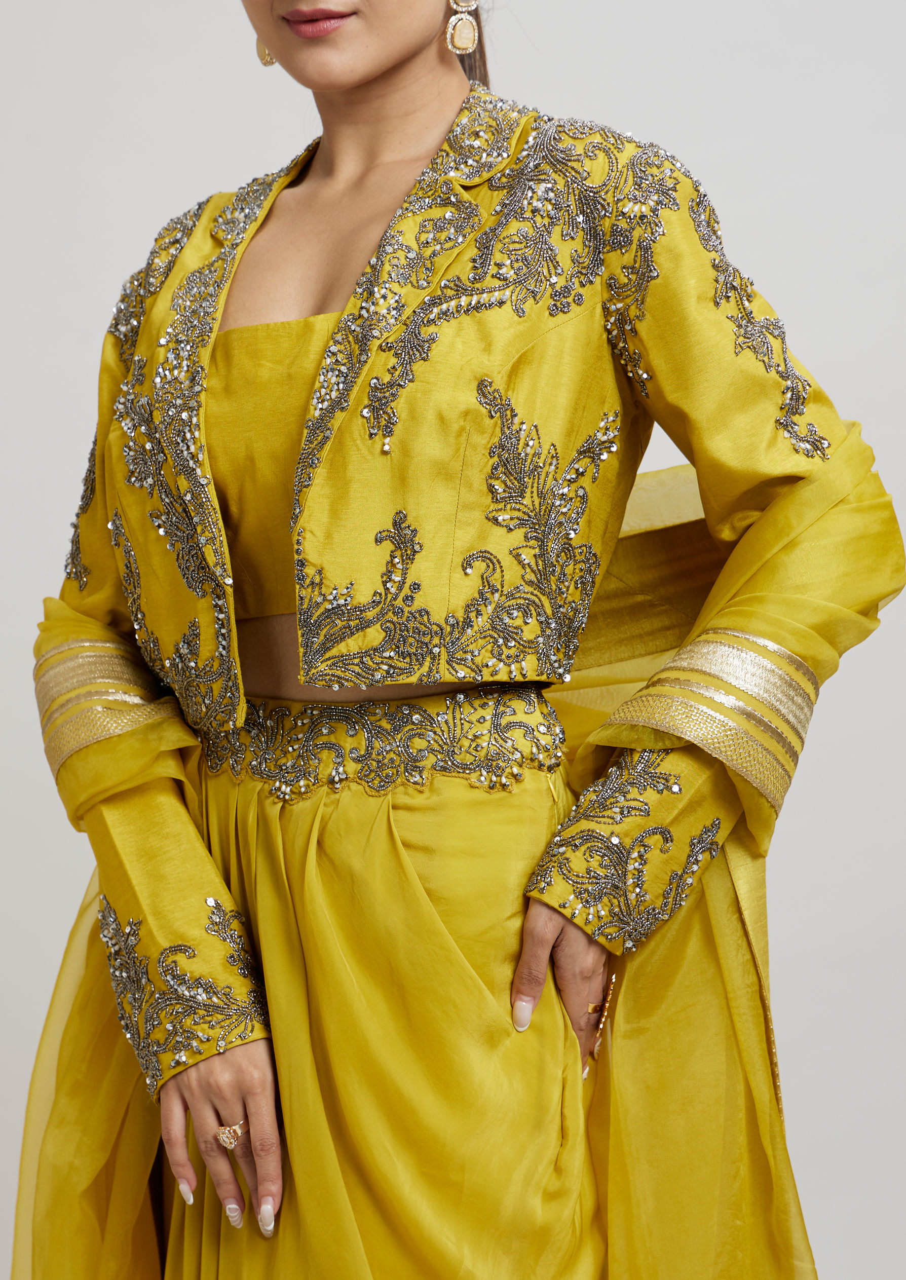 Twamev Women Sunlit Yellow Indo Western Ensemble