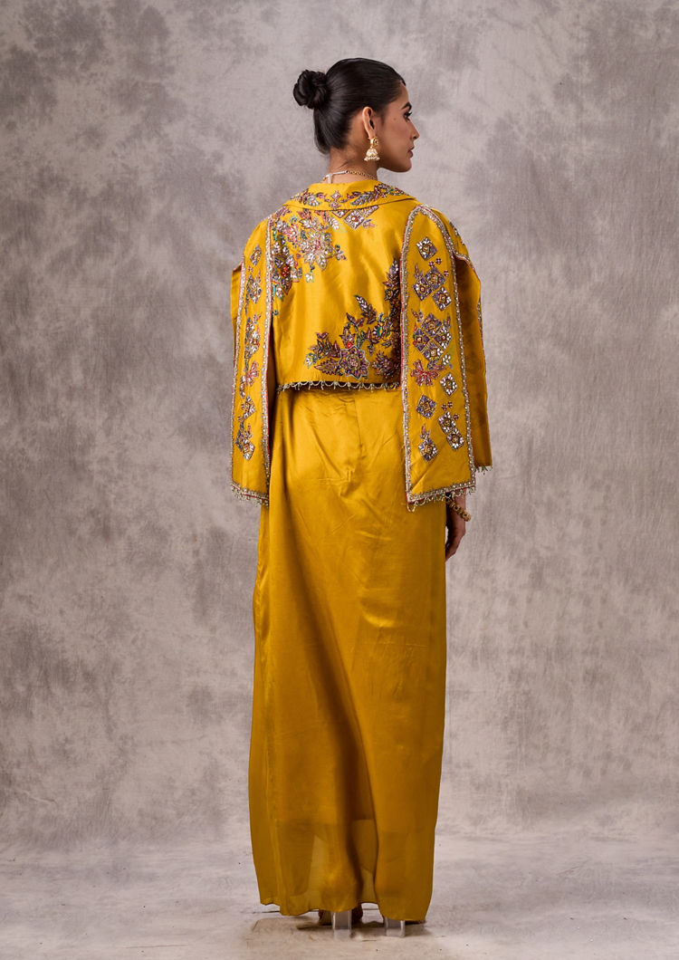 Twamev Women Mustard Yellow Elegance Indo Western