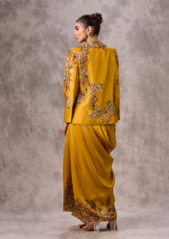 Twamev Women Mustard Yellow Elegance Indo Western