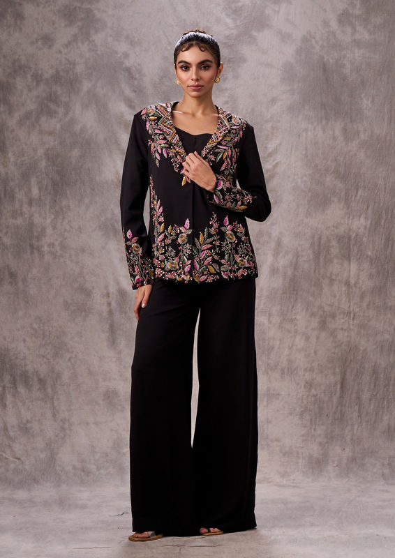 Twamev Women Chic Black Indo Western Ensemble