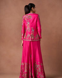 Twamev Women Pink Art Silk Indo-Western Set