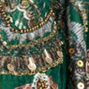 Emerald Green Silk Print Embroidered Pantsuit