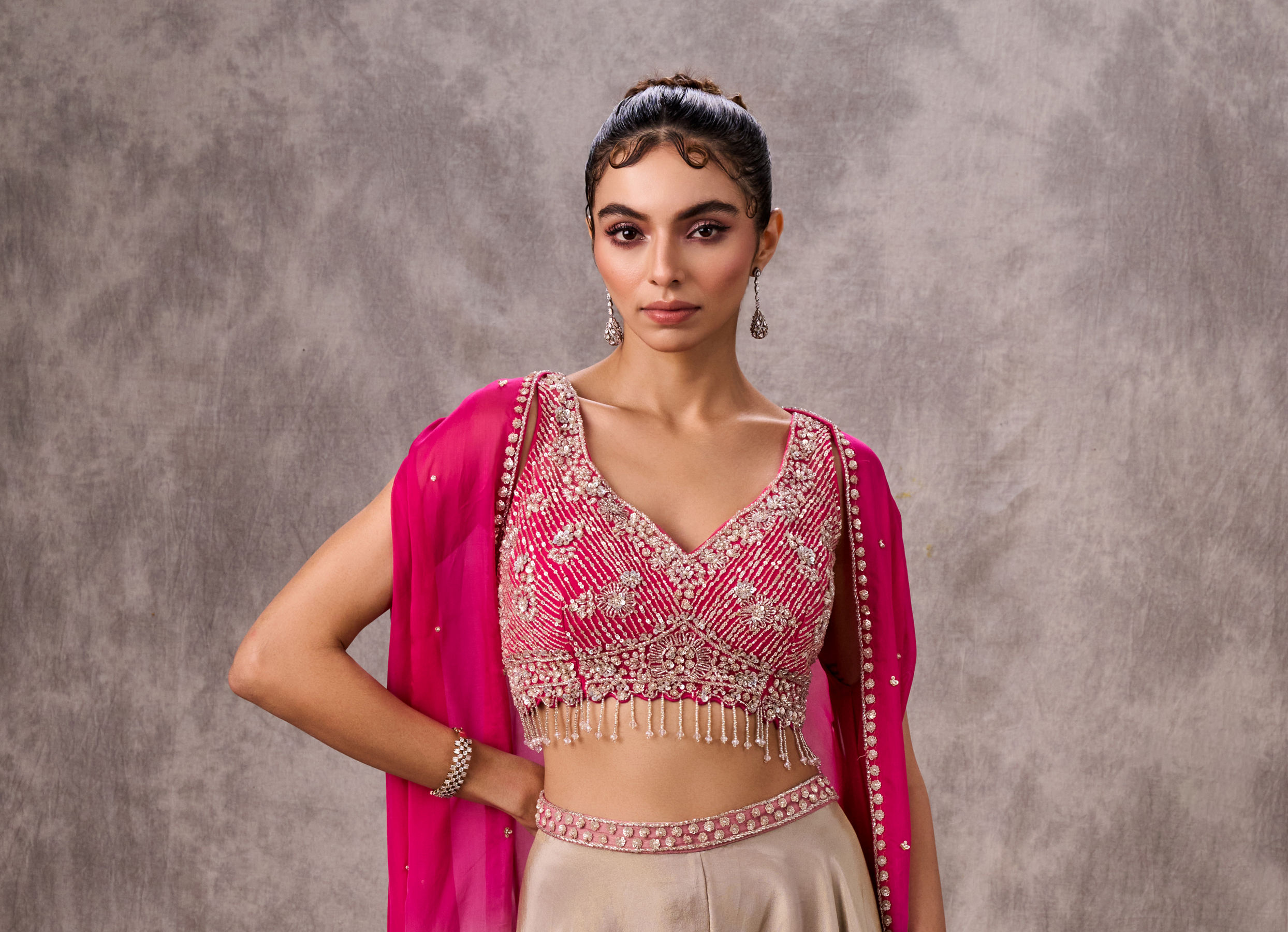 Buy Pink Chinon Party Wear Indo Western Set Online in Australia @Twamev ...
