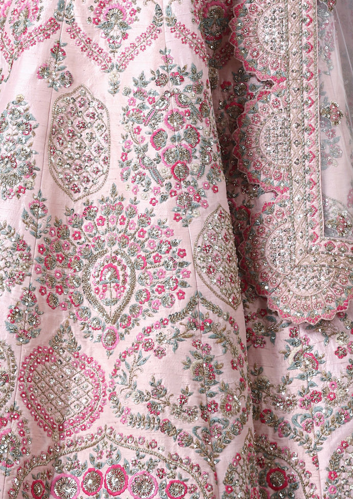 Twamev Women Pink Petal Perfection Lehenga