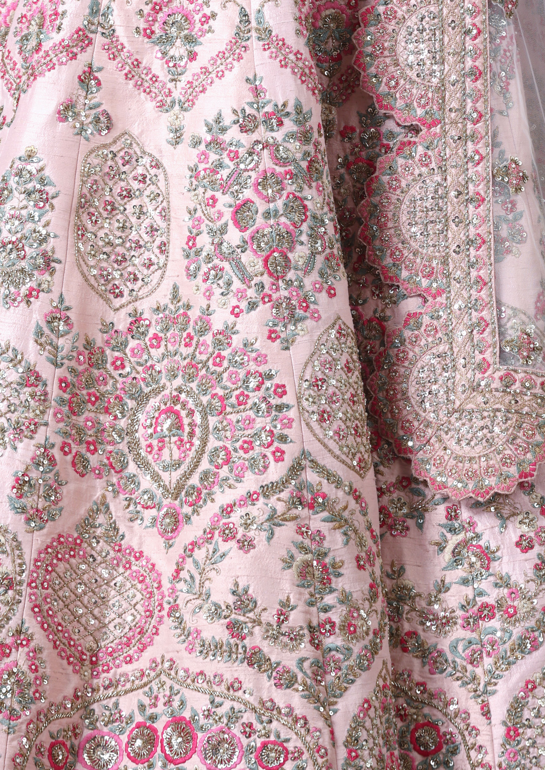 Twamev Women Pink Petal Perfection Lehenga