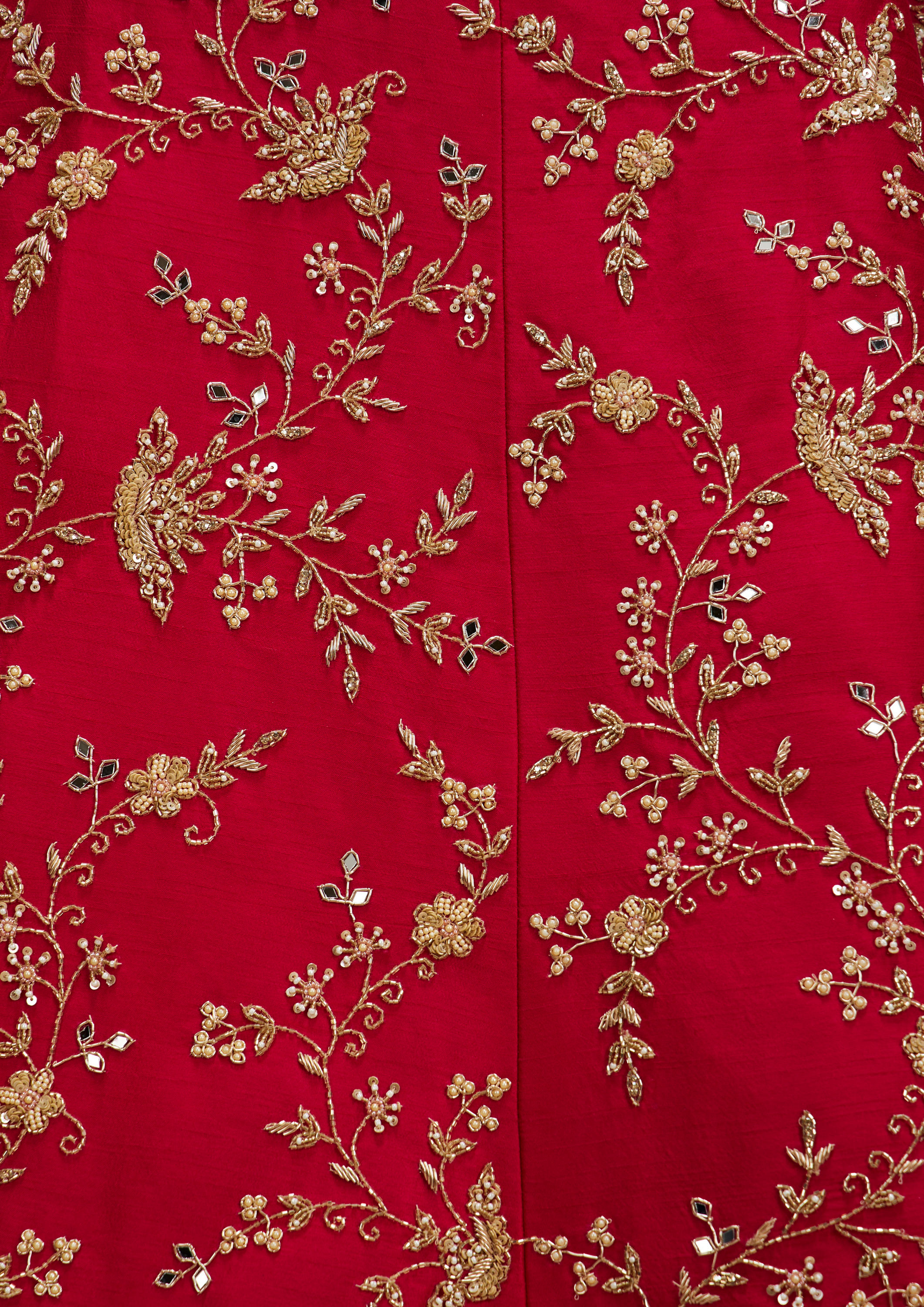 Twamev Women Rani Pink Bel Buti Embroidered Lehenga with Scalloped Borders And Pillow Trim Latkans