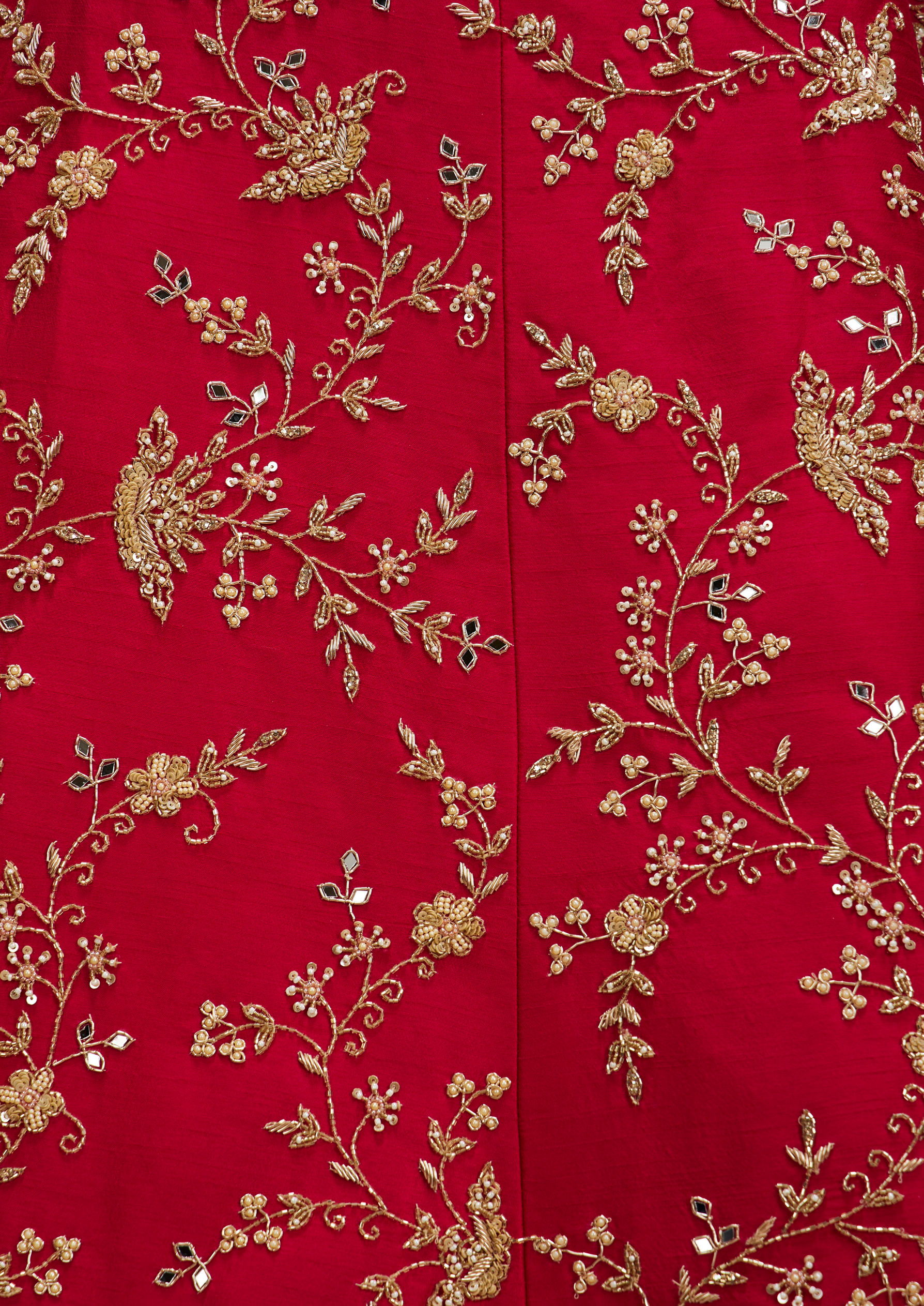 Twamev Women Rani Pink Bel Buti Embroidered Lehenga with Scalloped Borders And Pillow Trim Latkans