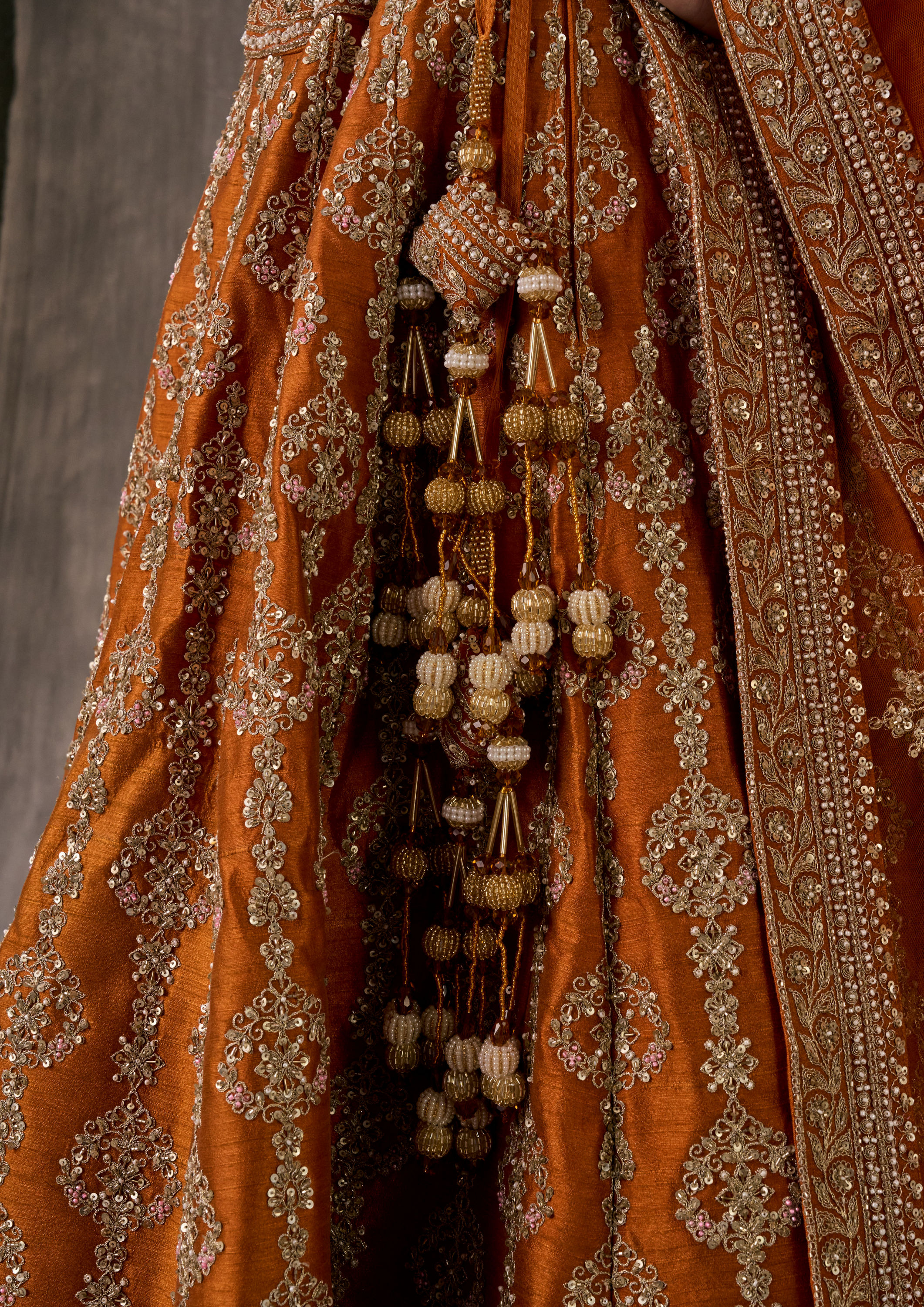 Twamev Women Twirling Orange Saga Lehenga