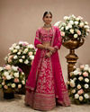 Rani Pink Bel Buti Embroidered Lehenga with Intricate Borders, Sequin And Stone Work