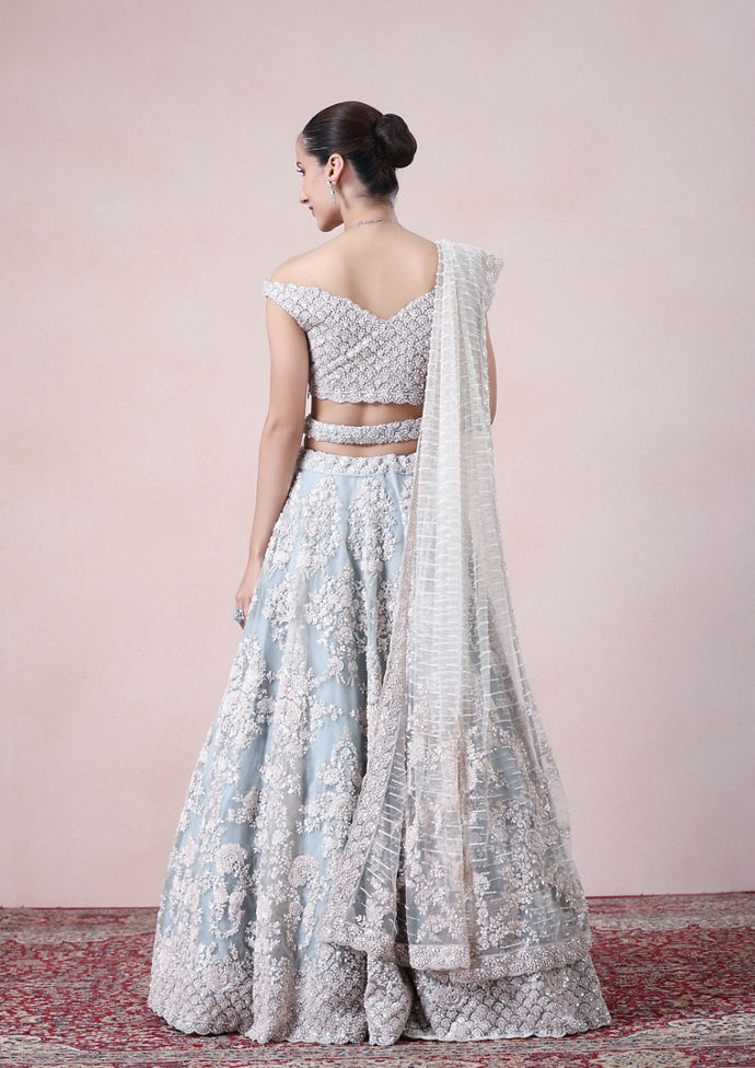 Twamev Women Modern Chic Grey Lehenga