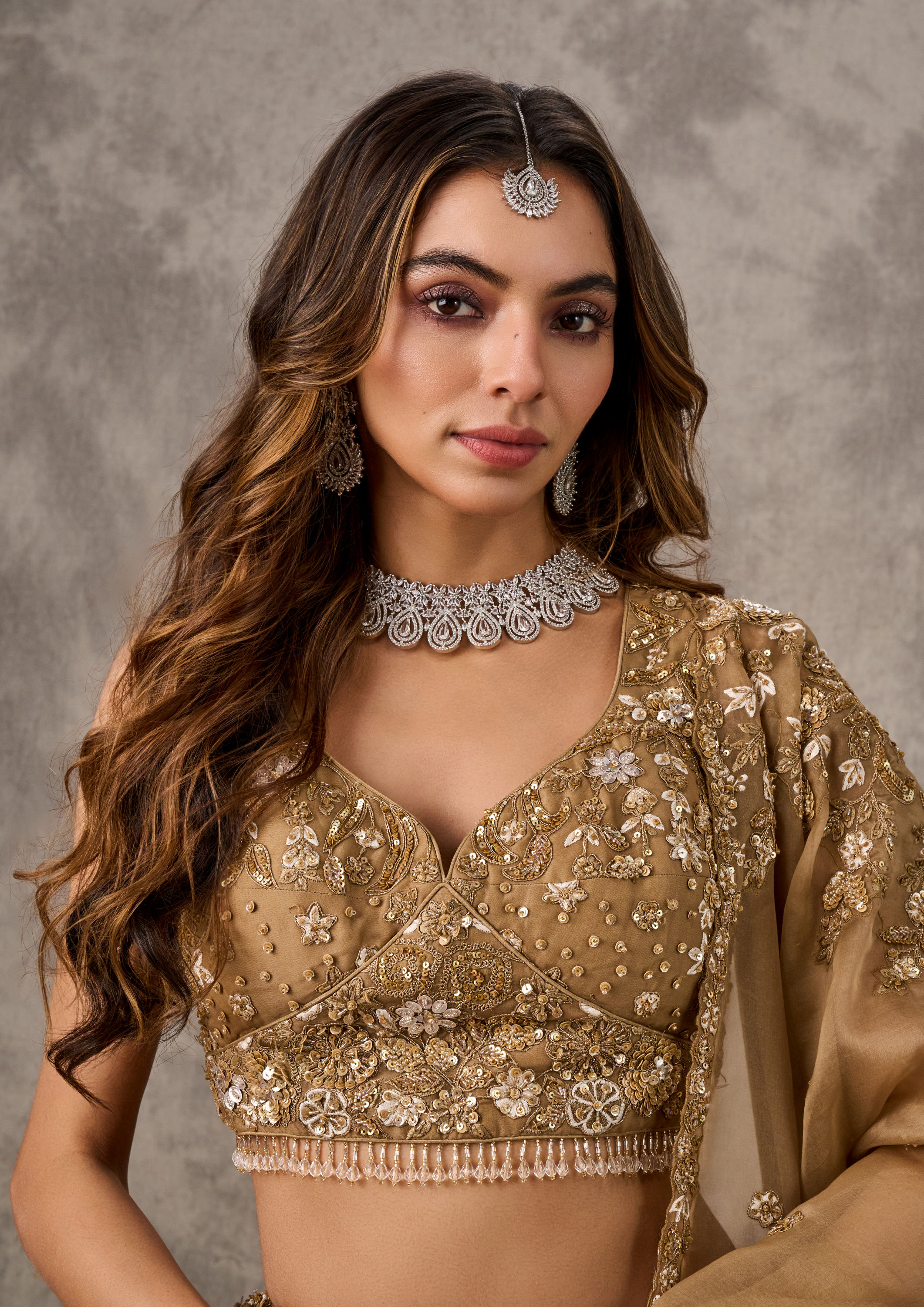 Twamev Women Fawn Extravaganza Organza Lehenga