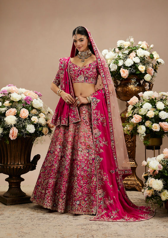 Twamev Women Gracious Pink Elegance Bridal Lehenga