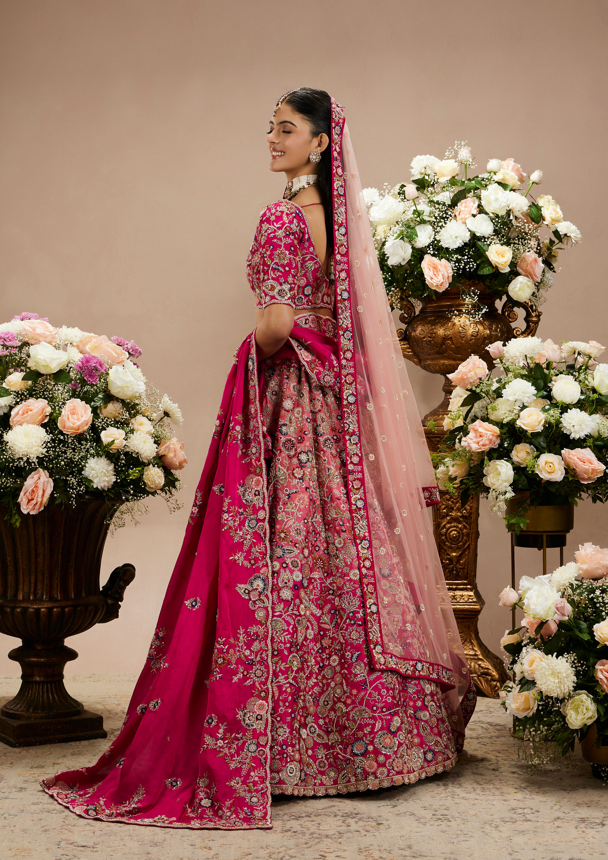 Twamev Women Gracious Pink Elegance Bridal Lehenga