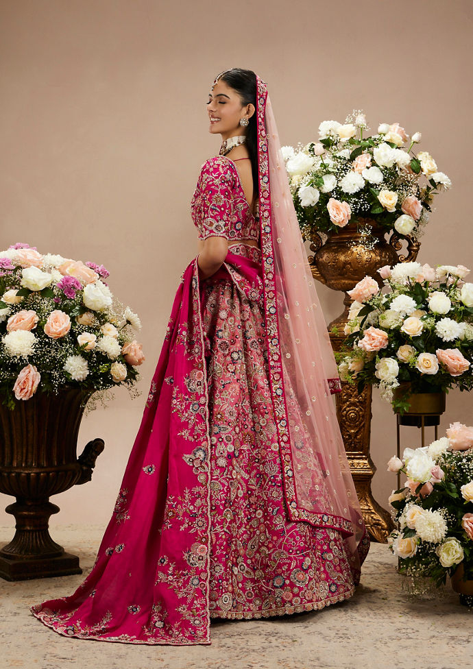 Twamev Women Gracious Pink Elegance Bridal Lehenga