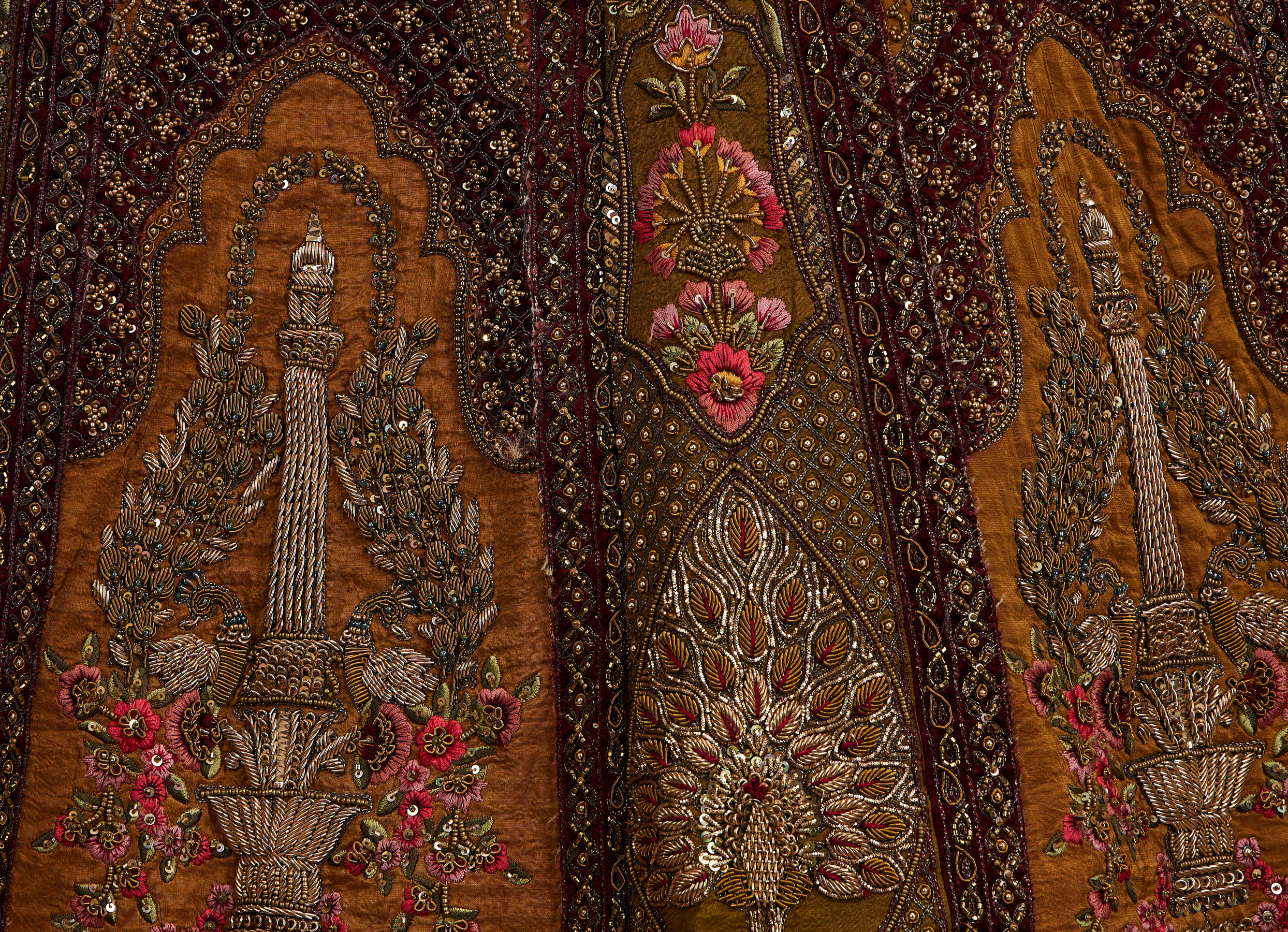 Twamev Women Buttercup Yellow Zari Embroidered Lehenga with Darbar Motifs And Floral Butas