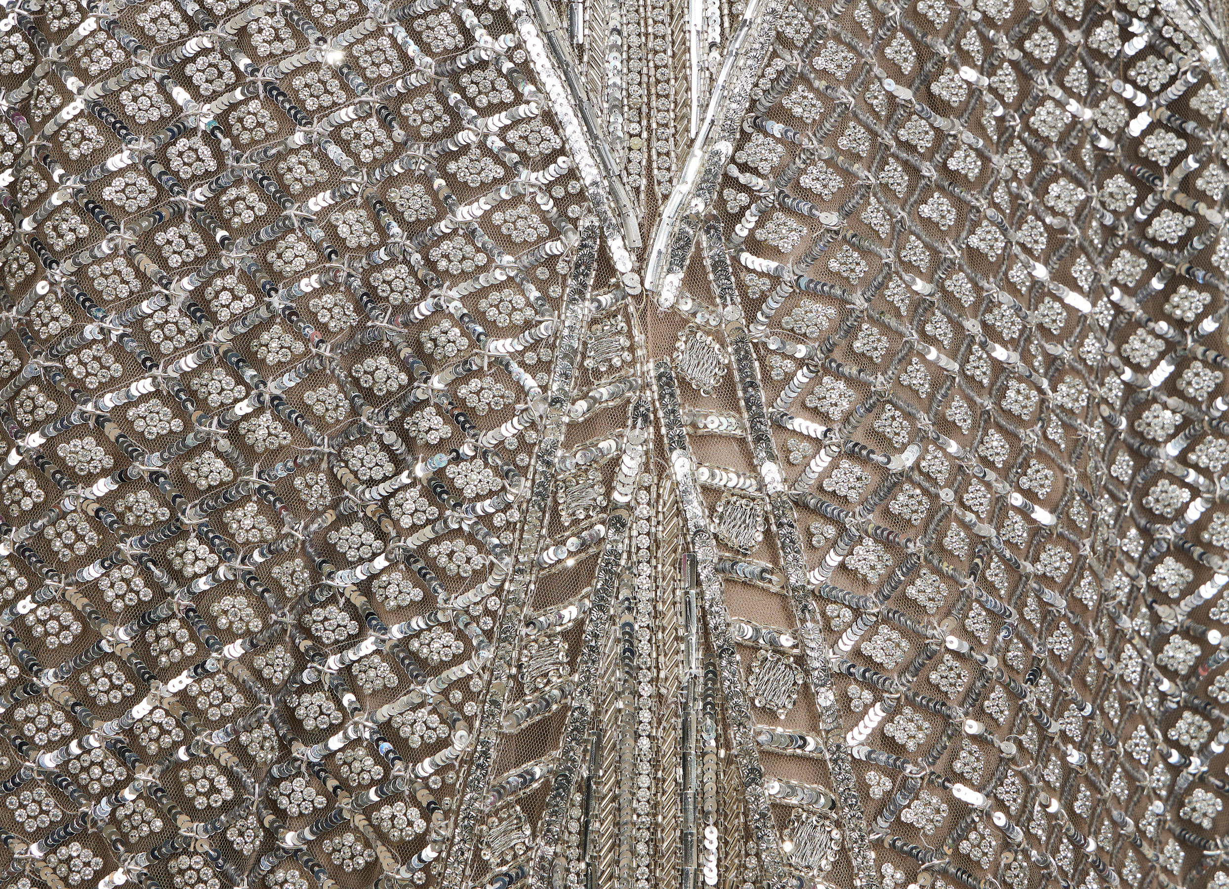 Twamev Women Steel Grey Jaal Patterned Sequinned Lehenga with Cutdana Work