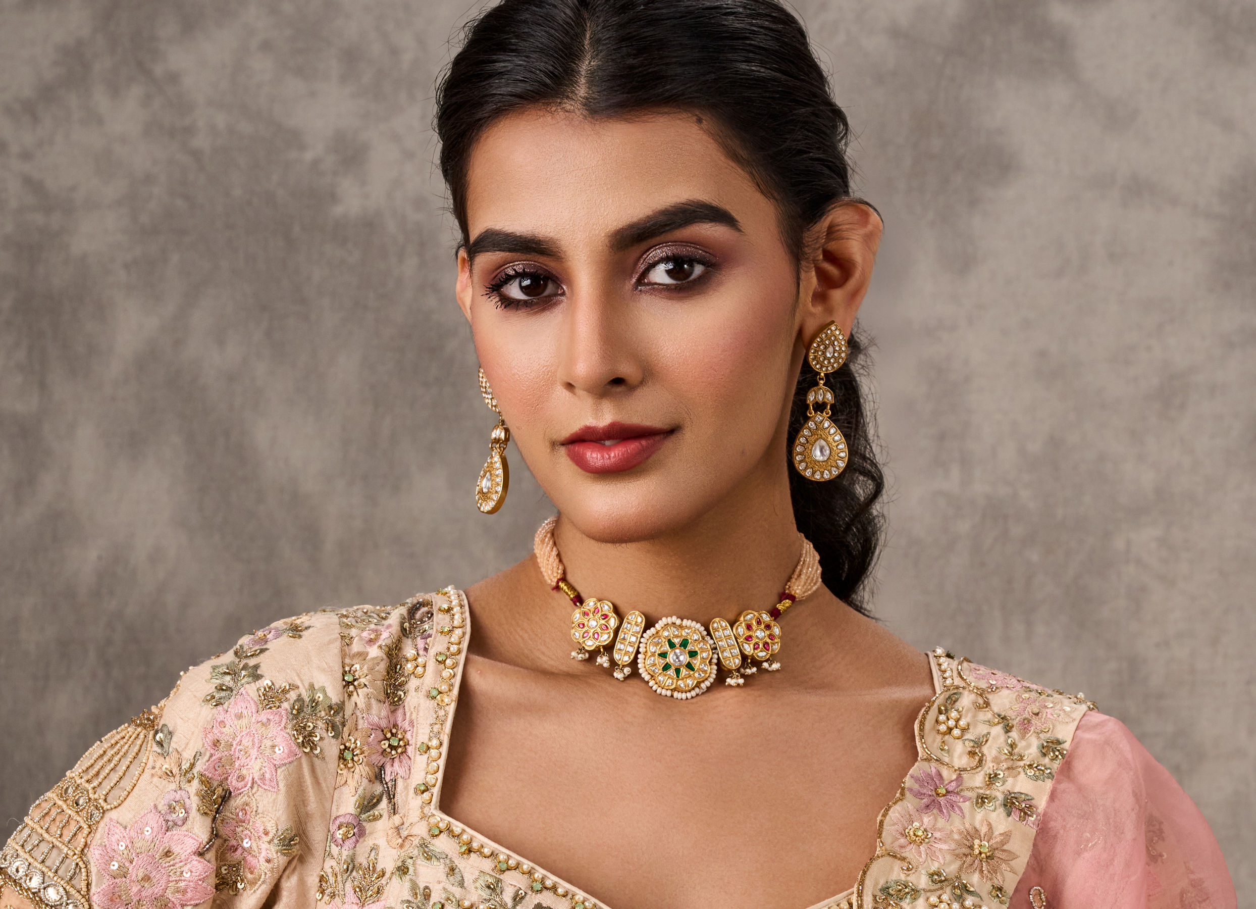 Twamev Women Radiant Cream Bridal Lehenga