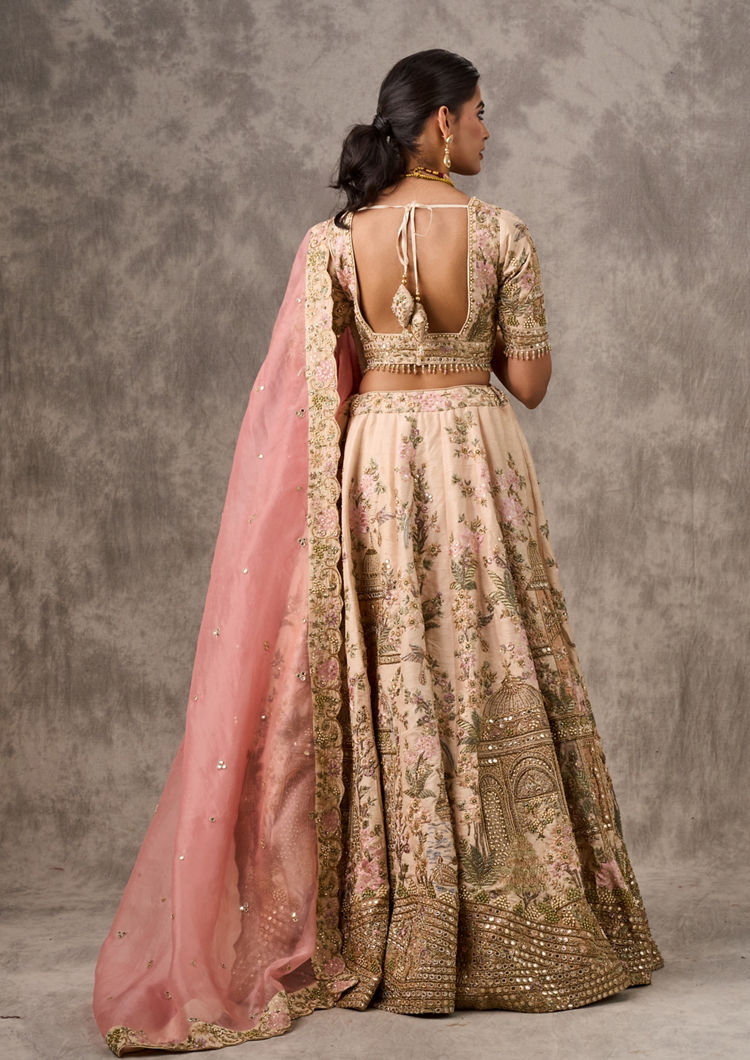 Twamev Women Radiant Cream Bridal Lehenga