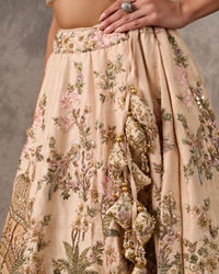 Twamev Women Radiant Cream Bridal Lehenga