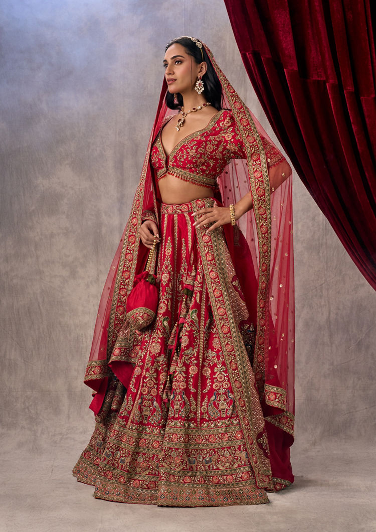 Twamev Women Scarlet Radiance Lehenga